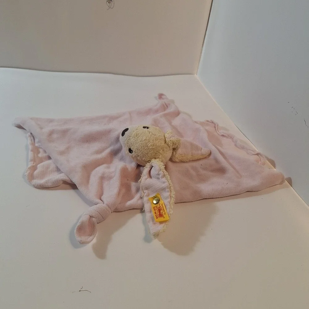 STEIFF BABY BLANKET‎ BUNNY RABBIT PINK Plush Stuffed Animal Lovey